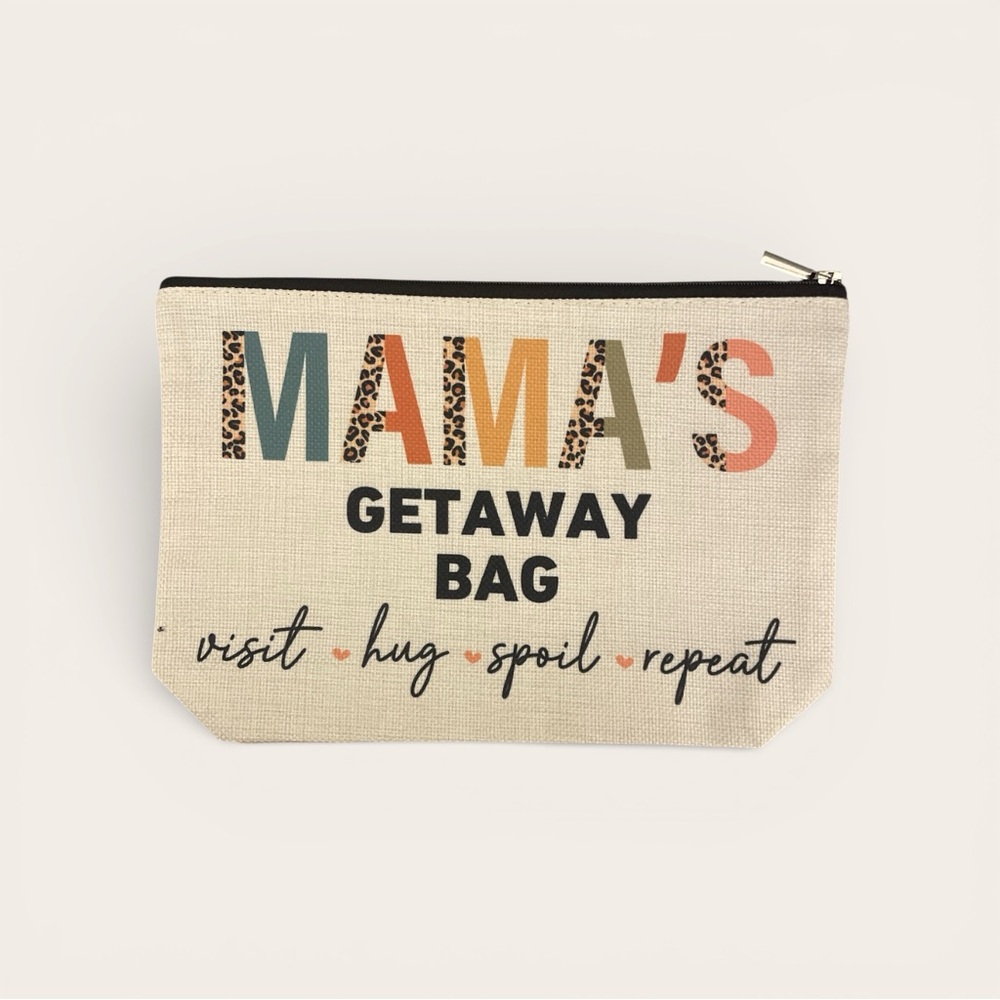 Mama's Getaway Canvas Pouch - Cream